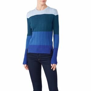 Tome Merino Wool Blend Colorblock sweater blue - 14